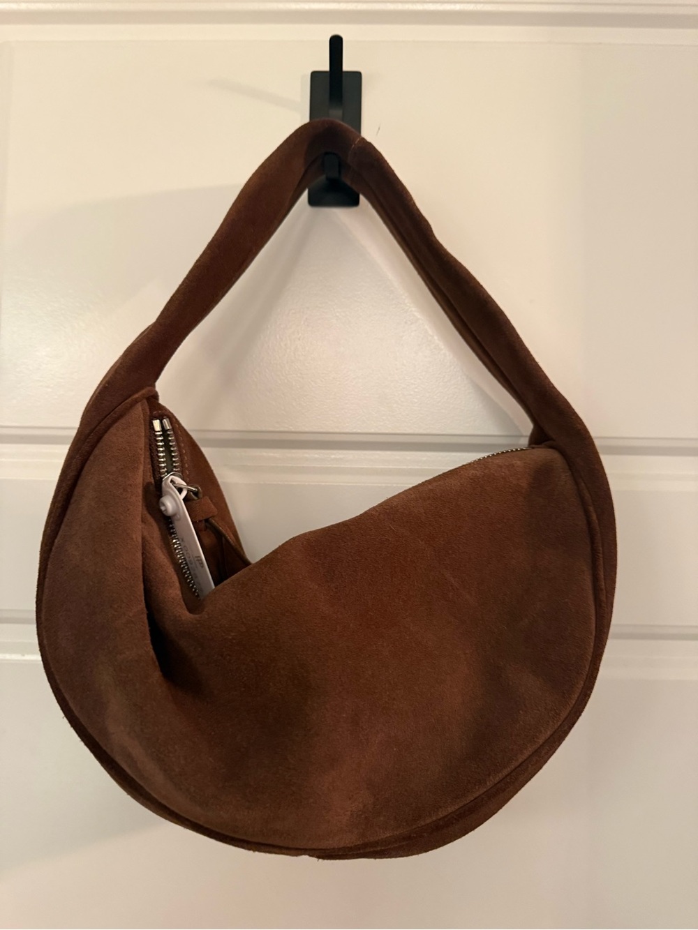 BY FAR Cush Suede Slouchy Hobo Bag in brown